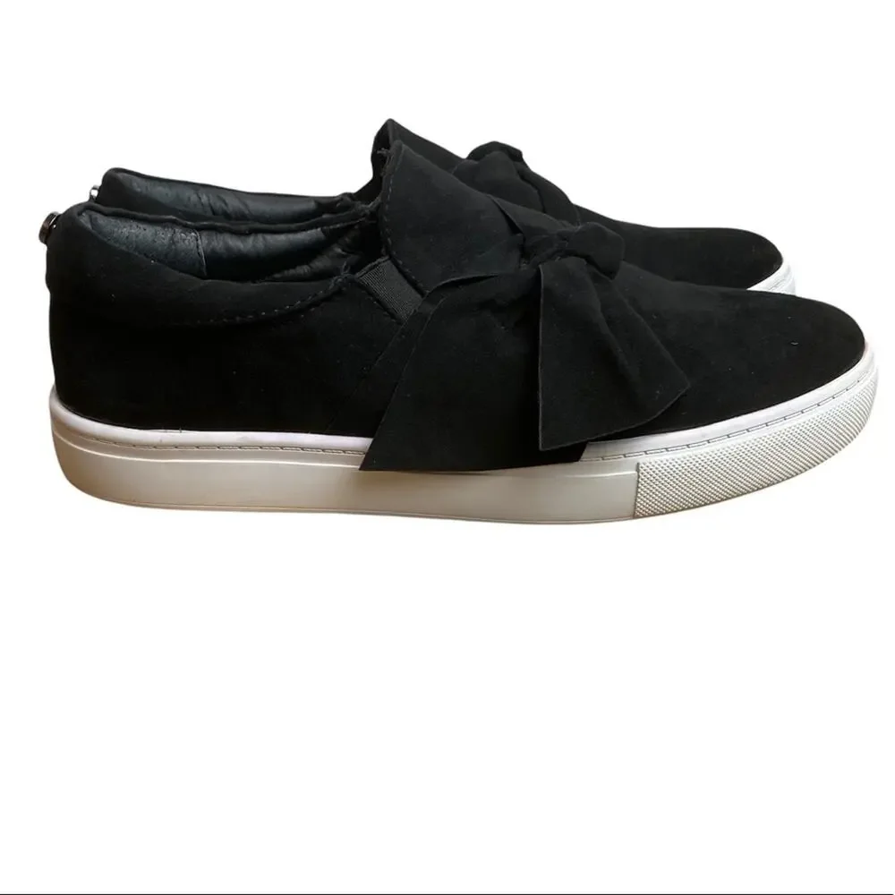 Steve Madden Frilie Platform Bow Sneakers Sz 9.5 Black White